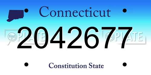 2042677 Connecticut License Plate