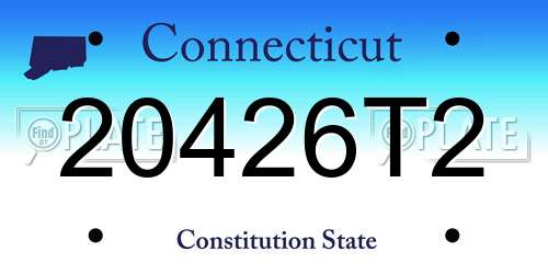 20426T2 Connecticut License Plate