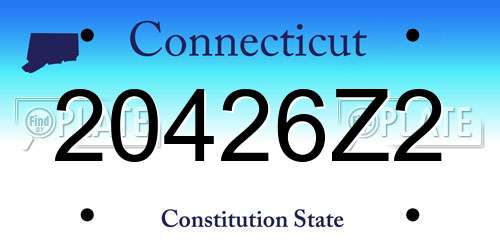 20426Z2 Connecticut License Plate