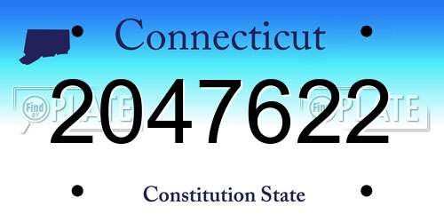 2047622 Connecticut License Plate