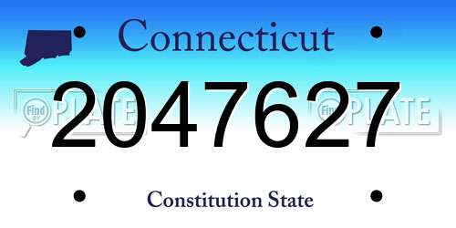 2047627 Connecticut License Plate