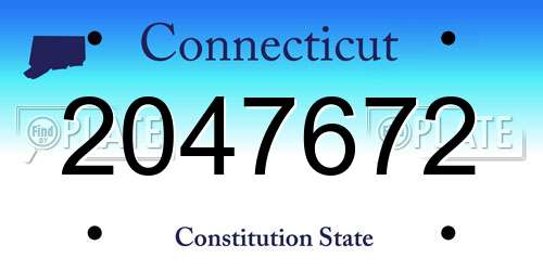 2047672 Connecticut License Plate