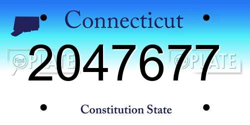 2047677 Connecticut License Plate