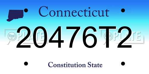 20476T2 Connecticut License Plate