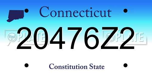 20476Z2 Connecticut License Plate