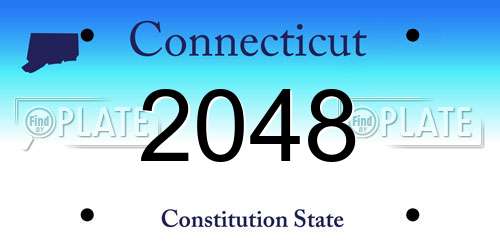 2048 Connecticut License Plate