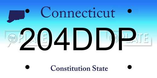 204DDP Connecticut License Plate