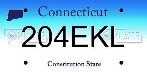 204EKL Connecticut License Plate