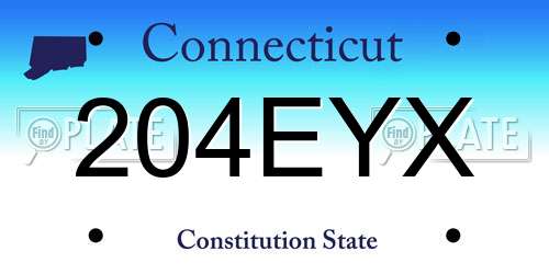 204EYX Connecticut License Plate