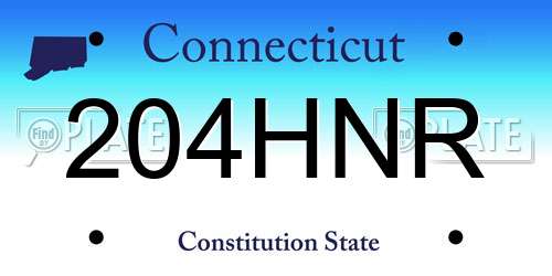 204HNR Connecticut License Plate