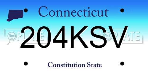 204KSV Connecticut License Plate