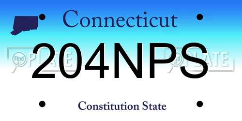 204NPS Connecticut License Plate