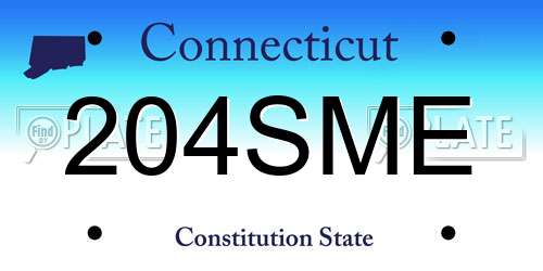 204SME Connecticut License Plate