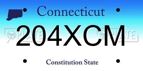 204XCM Connecticut License Plate