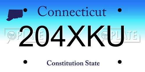204XKU Connecticut License Plate