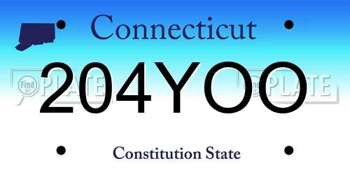 204YOO Connecticut License Plate