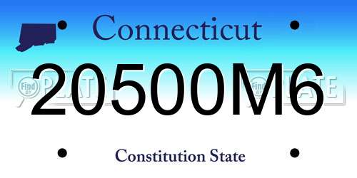 20500M6 Connecticut License Plate