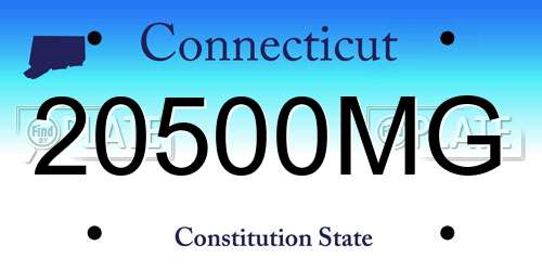 20500MG Connecticut License Plate
