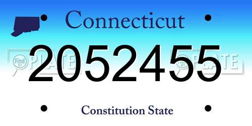 2052455 Connecticut License Plate