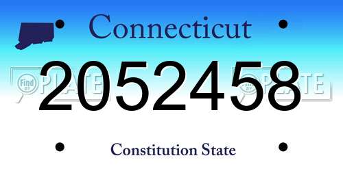 2052458 Connecticut License Plate