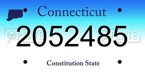2052485 Connecticut License Plate