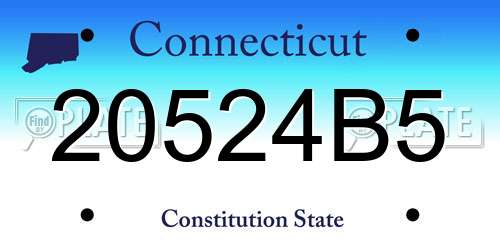 20524B5 Connecticut License Plate