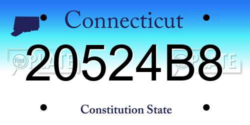 20524B8 Connecticut License Plate