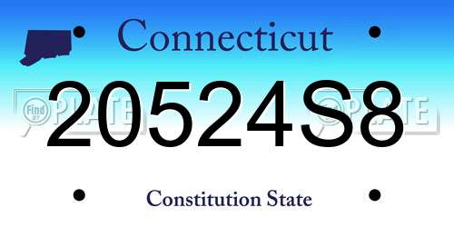 20524S8 Connecticut License Plate
