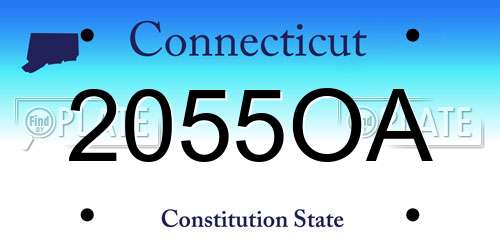 2055OA Connecticut License Plate