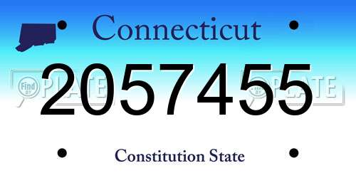 2057455 Connecticut License Plate