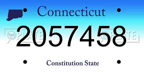 2057458 Connecticut License Plate