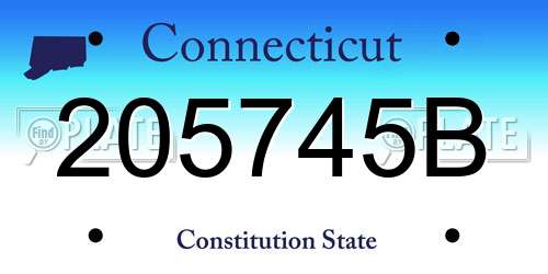 205745B Connecticut License Plate
