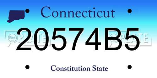 20574B5 Connecticut License Plate