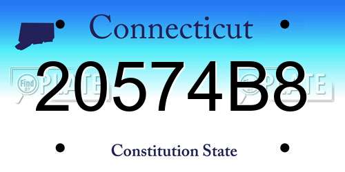 20574B8 Connecticut License Plate