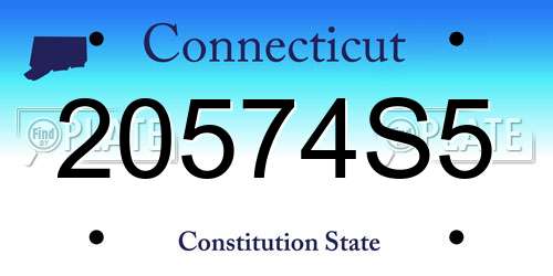 20574S5 Connecticut License Plate