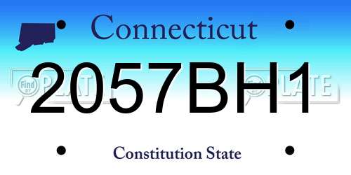 2057BH1 Connecticut License Plate