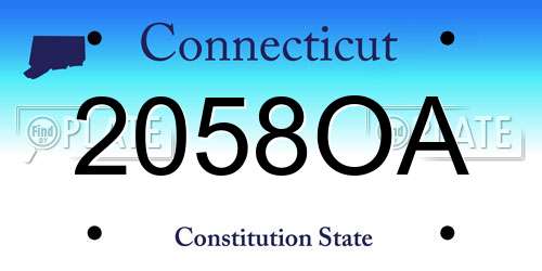 2058OA Connecticut License Plate