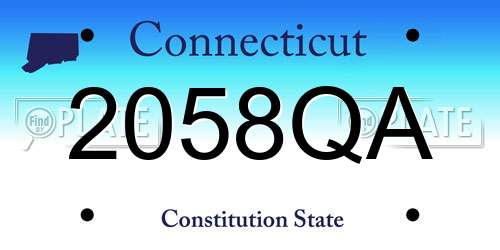 2058QA Connecticut License Plate