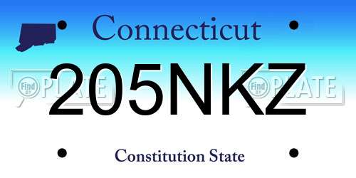 205NKZ Connecticut License Plate
