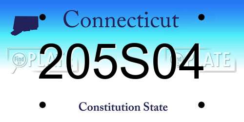 205S04 Connecticut License Plate