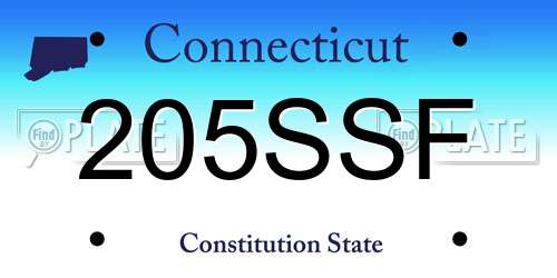 205SSF Connecticut License Plate