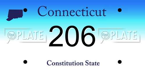 206 Connecticut License Plate