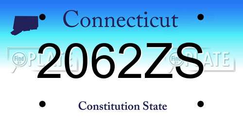 2062ZS Connecticut License Plate