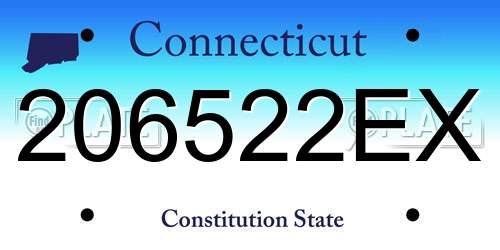 206522EX Connecticut License Plate
