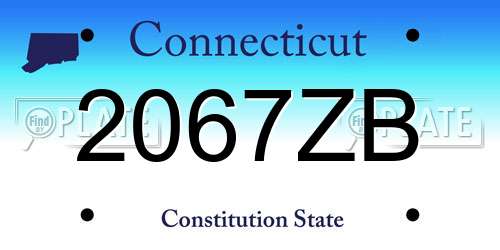 2067ZB Connecticut License Plate