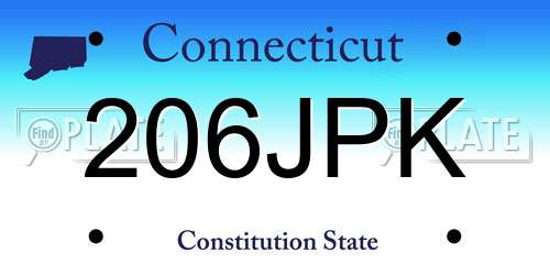 206JPK Connecticut License Plate