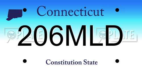 206MLD Connecticut License Plate