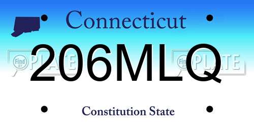 206MLQ Connecticut License Plate