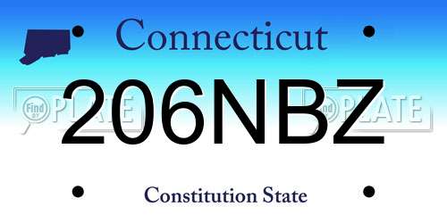 206NBZ Connecticut License Plate
