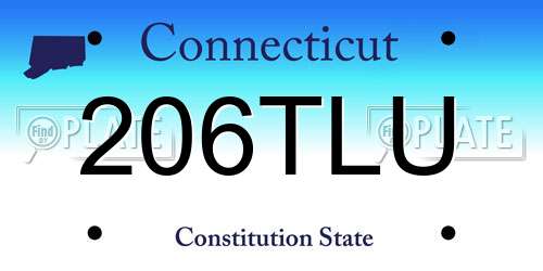 206TLU Connecticut License Plate